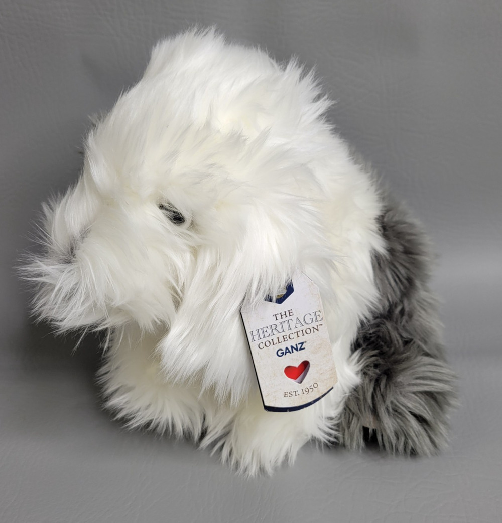 Ganz The Heritage Collection White and Grey Sheep Dog Plush 9.5"